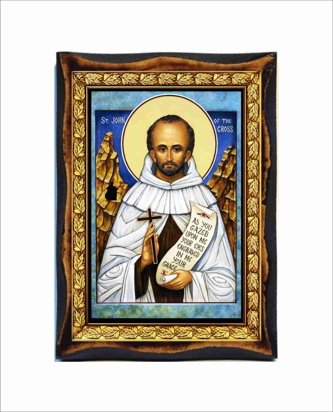 Saint John of the Cross - Holy Card - Icon on Handmade Wooden Plaque ...