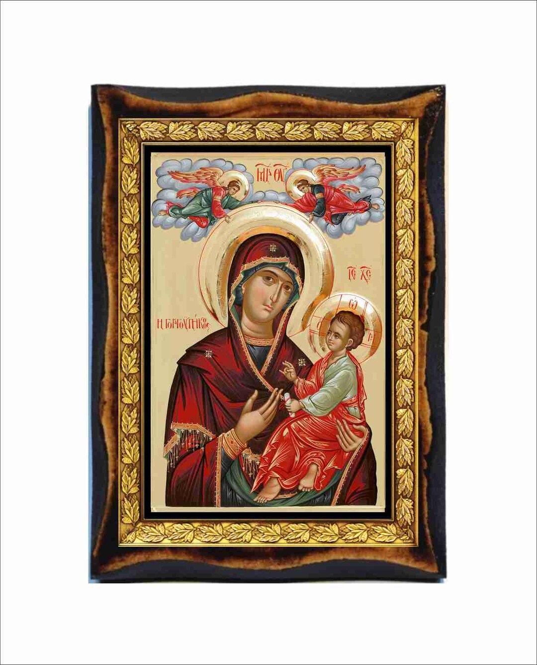 Virgin Mary - Holy Card - Icon on Handmade Wooden Plaque, Orthodox ...