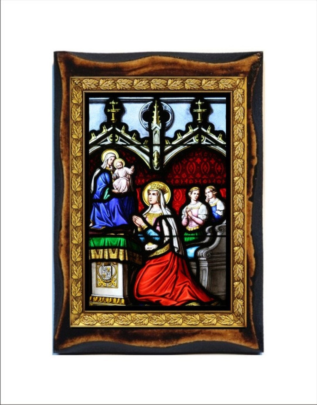 Sint Mathilda Icon Saint Matilda - Holy Card - Icon on Handmade Wooden Plaque, Catholic ...