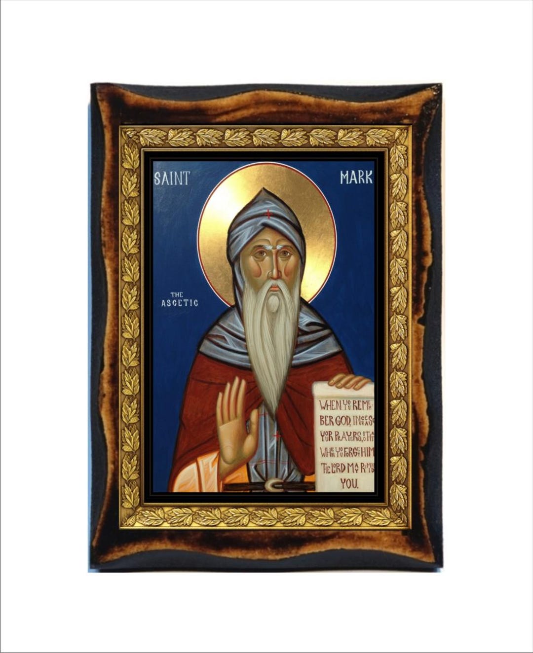 Saint Mark - Holy Card - Icon on Handmade Wooden Plaque, Orthodox ...