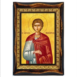 San Floro - Santi Floro - Sankta Floro - San Floros - Święty Florosie - Свети Флорос - Flor - Flore - Legno fatto a mano, Immagine sacra su targa