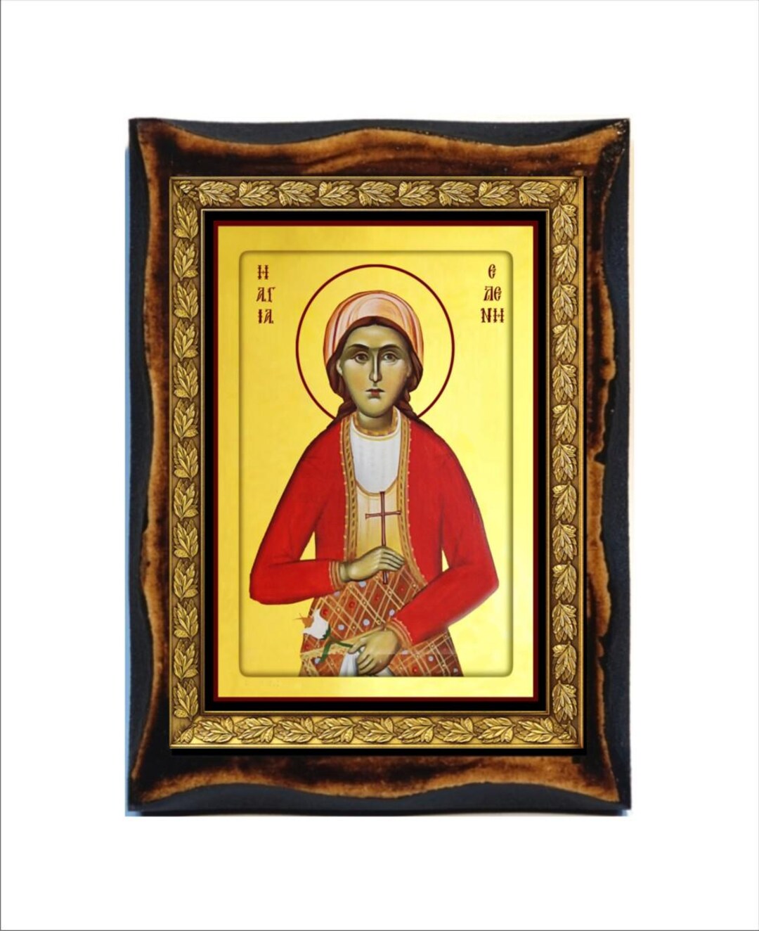Saint Helen of Pontus - Holy card - Handmade wood plaque - Etsy 日本