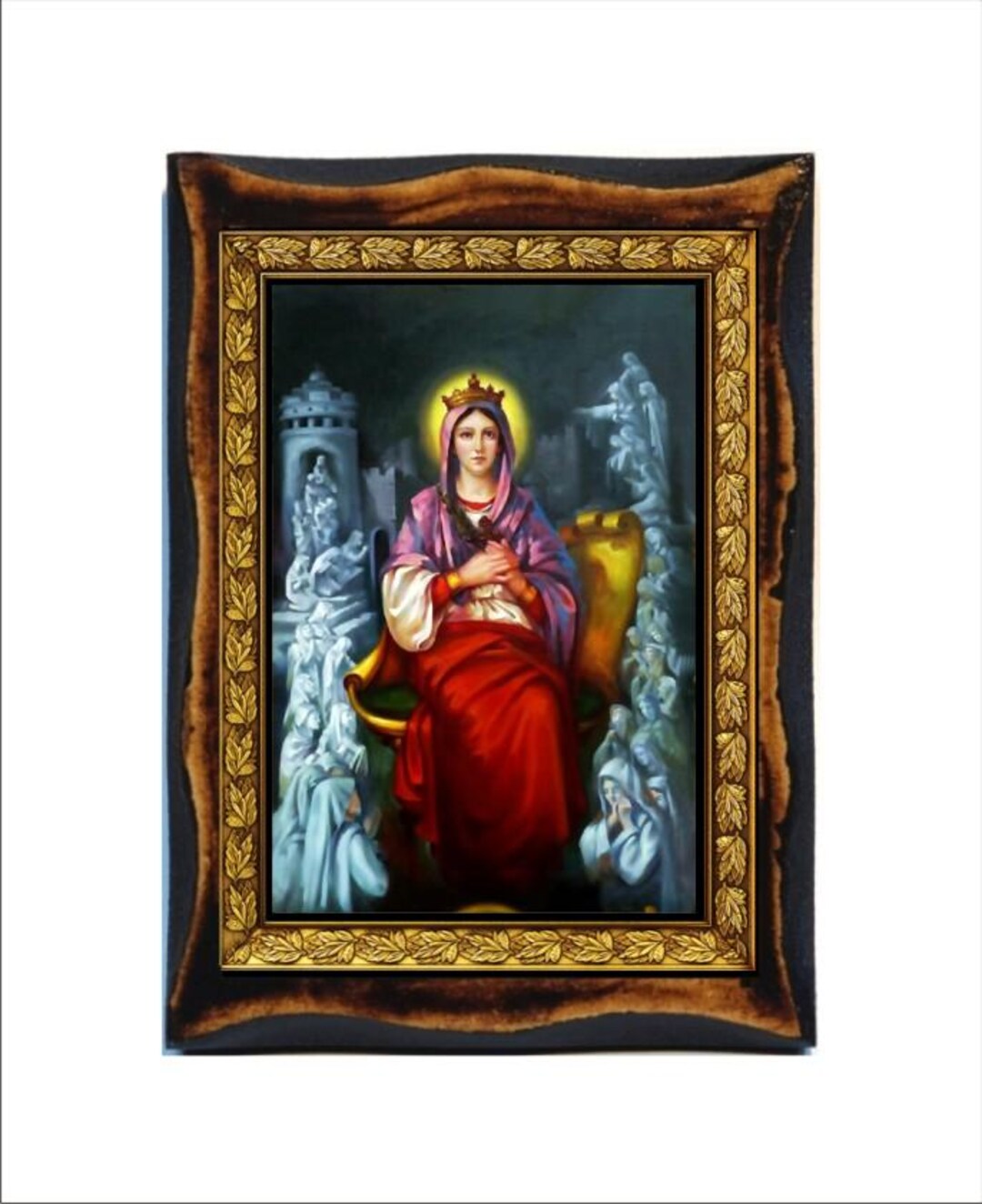 Saint Demiana - Holy Card - Icon on Handmade Wooden Plaque, Orthodox ...