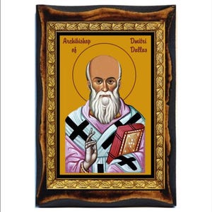 Dmitri Royster - Arcivescovo Dmitri - Dymitr - San Dmitri Dallas - Димитрий - Legno fatto a mano, Immagine sacra su targa