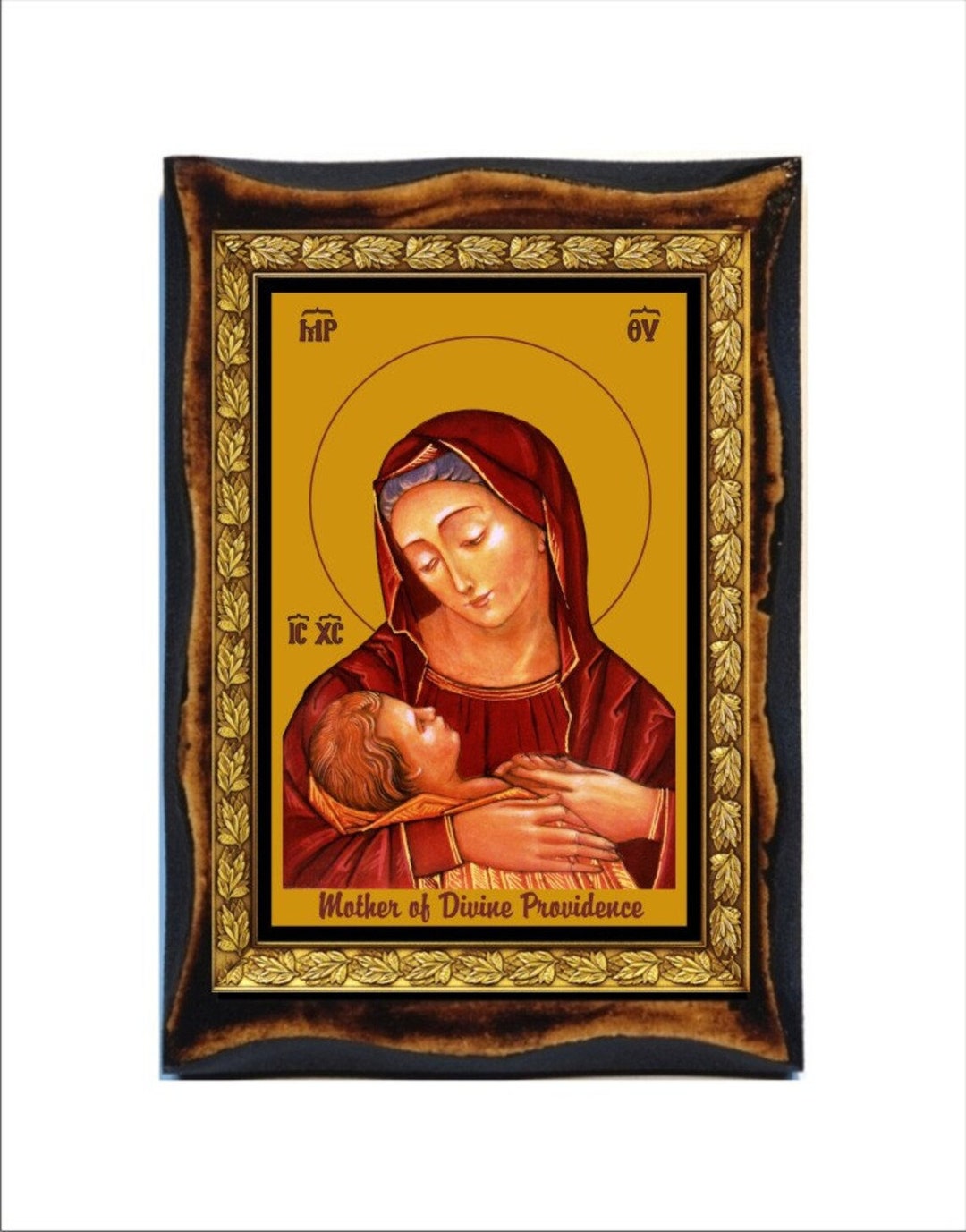 Our Lady of Providence - Holy Card - Icon on Handmade Wooden Plaque ...