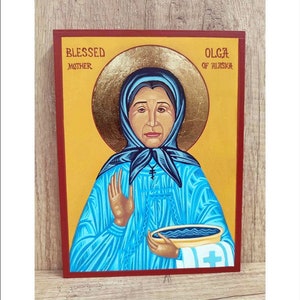 Święta Olga z Alaski – ikona malowana ręcznie, sztuka chrześcijańska