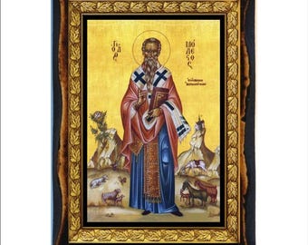 St Modestus Saint Modestus of Jerusalem Byzantine Icon - Orthodox Holy Card on ...