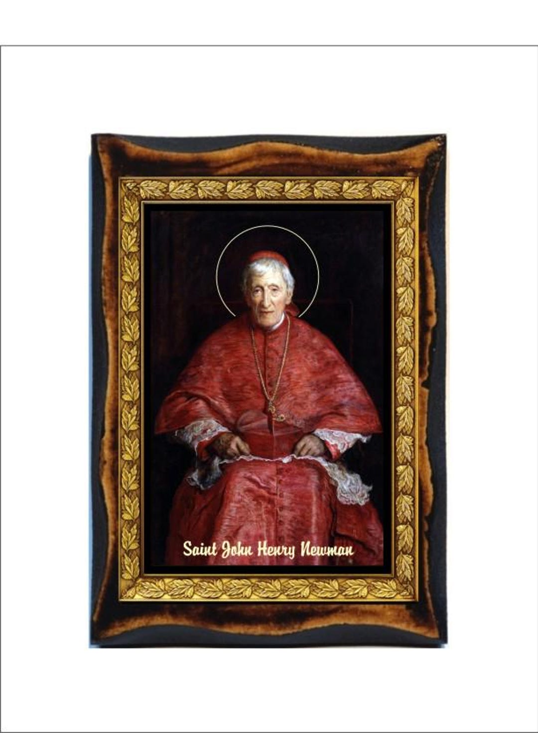 Saint John Henry Newman - Holy Card - Icon on Handmade Wooden Plaque ...