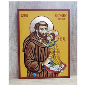 Anthony of Padua - Antoine de Padoue - Antonio di Padova - Antonio de Padua -Santo António de Lisboa Handmade and Hand Painted Original Icon