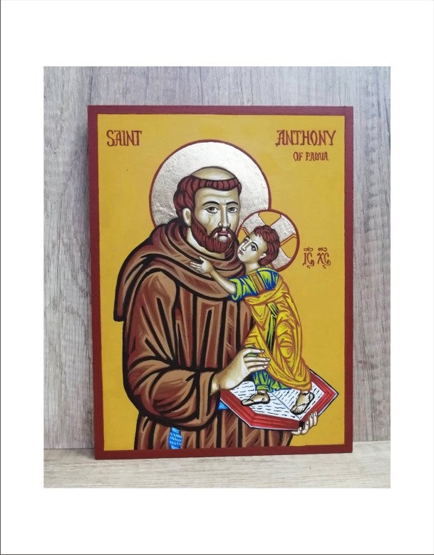 Anthony of Padua - Antoine de Padoue - Antonio di Padova - Antonio de Padua -Santo António de Lisboa Handmade and Hand Painted Original Icon