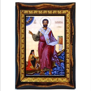 Saint Barnabas-apostel Barnabas-San Barnaba-Święty Barnaba-San Bernabé-São Barnabé-Свети Варнава-Varnavas-handgemaakt hout, heilige kaart op plaquette