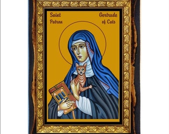 Saint Gertrude of Nivelles - Sainte Gertrude - Santa Gertrude - Sankt Gertrud - Gertrude the Patron of Cats - Santa Gertrude di Nivelles