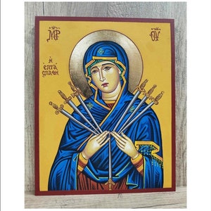 Our Lady of Sorrows - Notre-Dame des Douleurs - Maria Addolorata - Nuestra Senora de los Dolores - Handmade and Hand Painted Original Icon