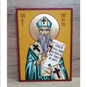 Saint Patrick - Patrick di Irlande - Saint Patrice - Patrick of Ireland - San Patricio -San Patrizio Handmade and Hand Painted Original Icon