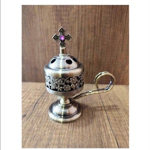 Metal Censer Old Bronze - Thurible - Incense Burner Censer Orthodox Catholic - Thurible metal censer - Censer Bronze Thurifer