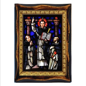 San Vicente Ferrer - Vincent Ferrier - San Vicente Ferrer - Vinzenz Ferrer -São Vicente Ferrer Icono de madera hecho a mano en placa católica,Altar