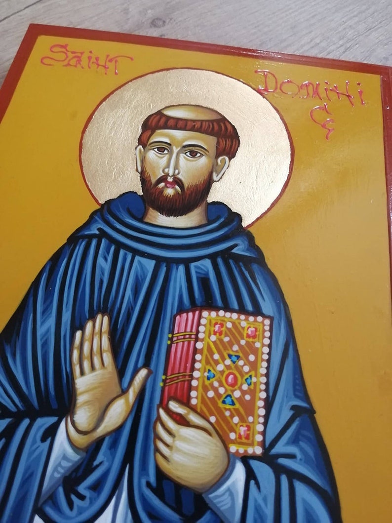 Handmade Saint Dominic Icon: Hand-painted Egg Tempera & 24k Gold Leaf ...