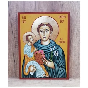 Anthony of Padua - Antoine de Padoue - Antonio di Padova - Antonio de Padua -Santo António de Lisboa Handmade and Hand Painted Original Icon
