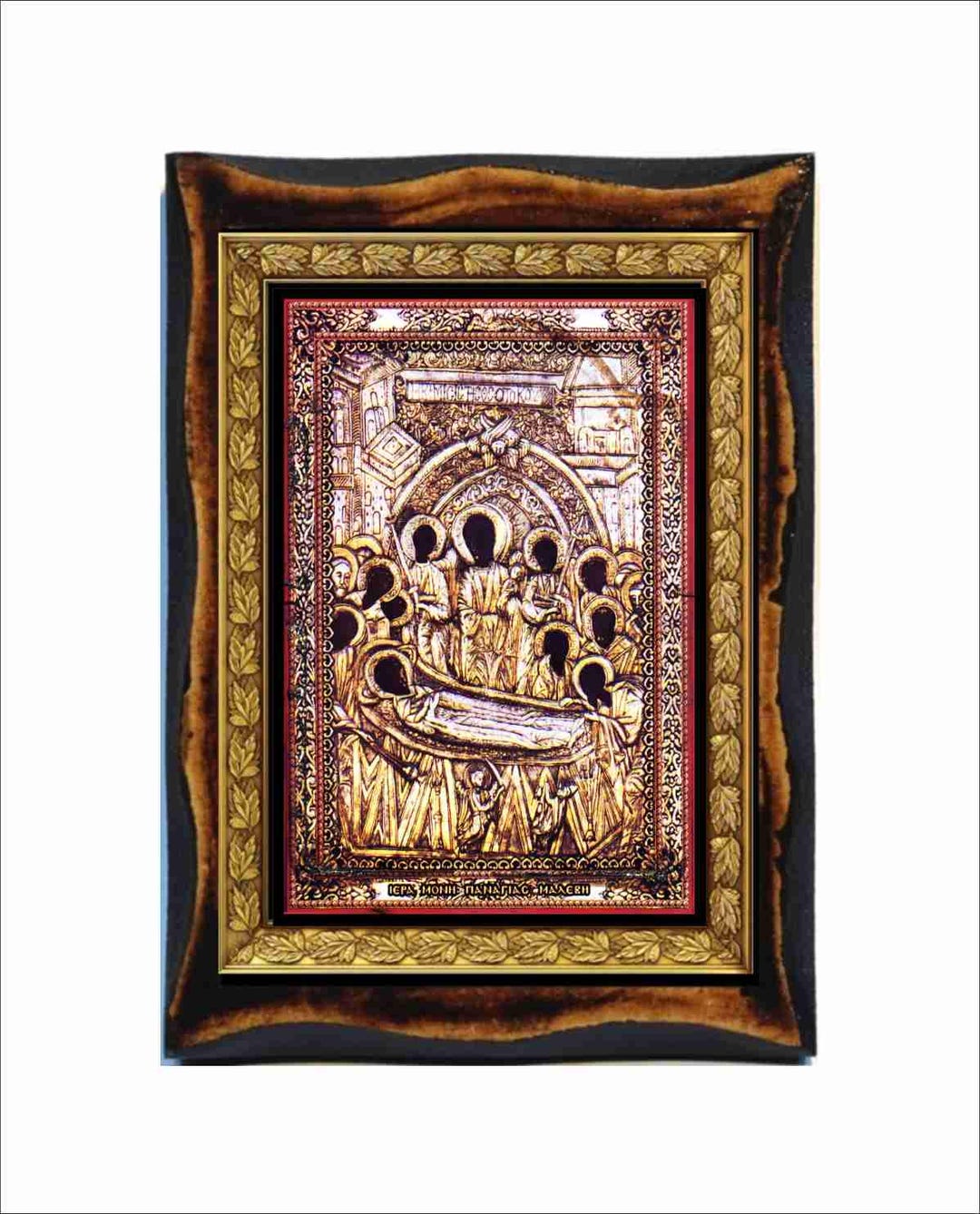 Dormition of the Virgin - Holy Card - Icon on Handmade Wooden Plaque ...