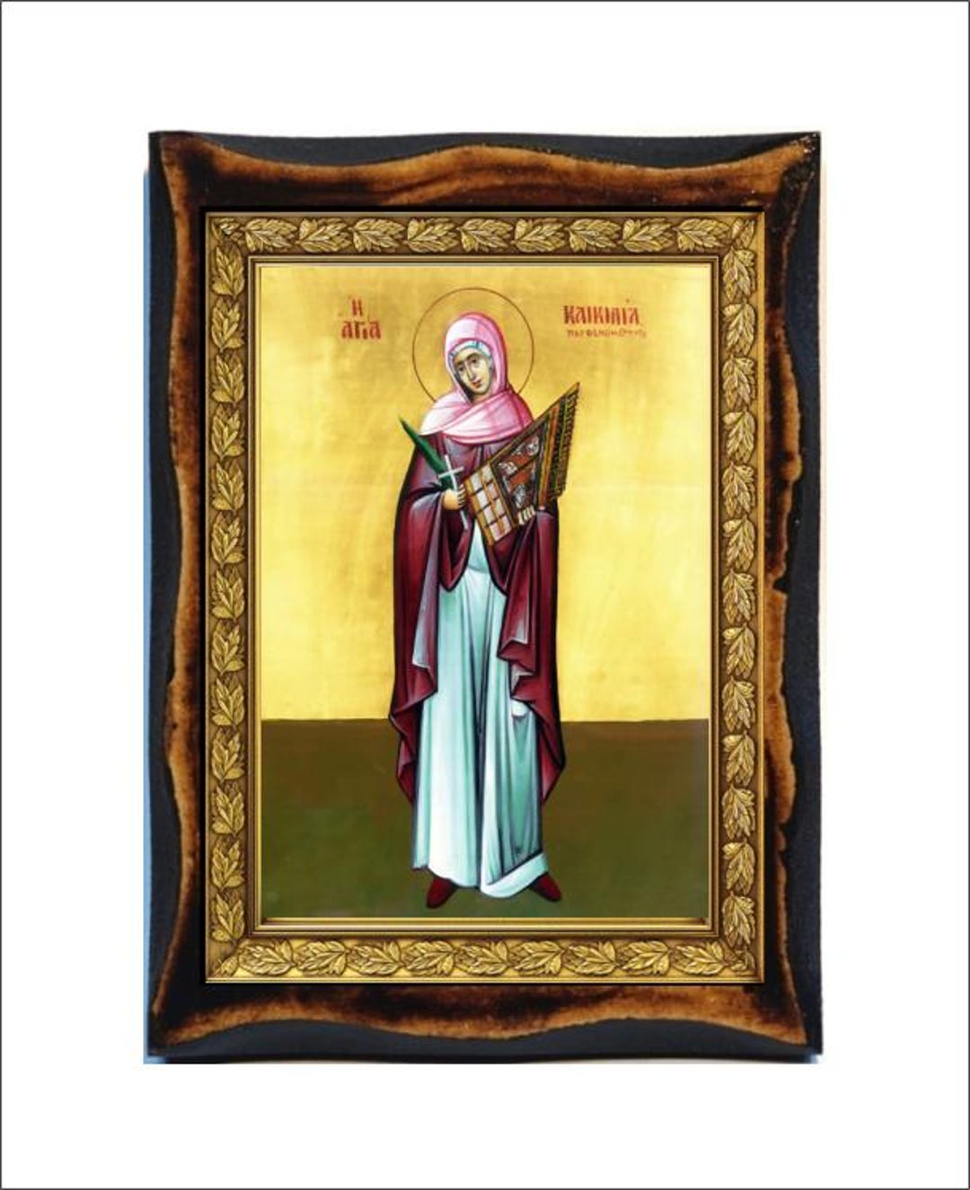 Saint Cecilia - Holy Card - Handmade Wood Plaque - Etsy