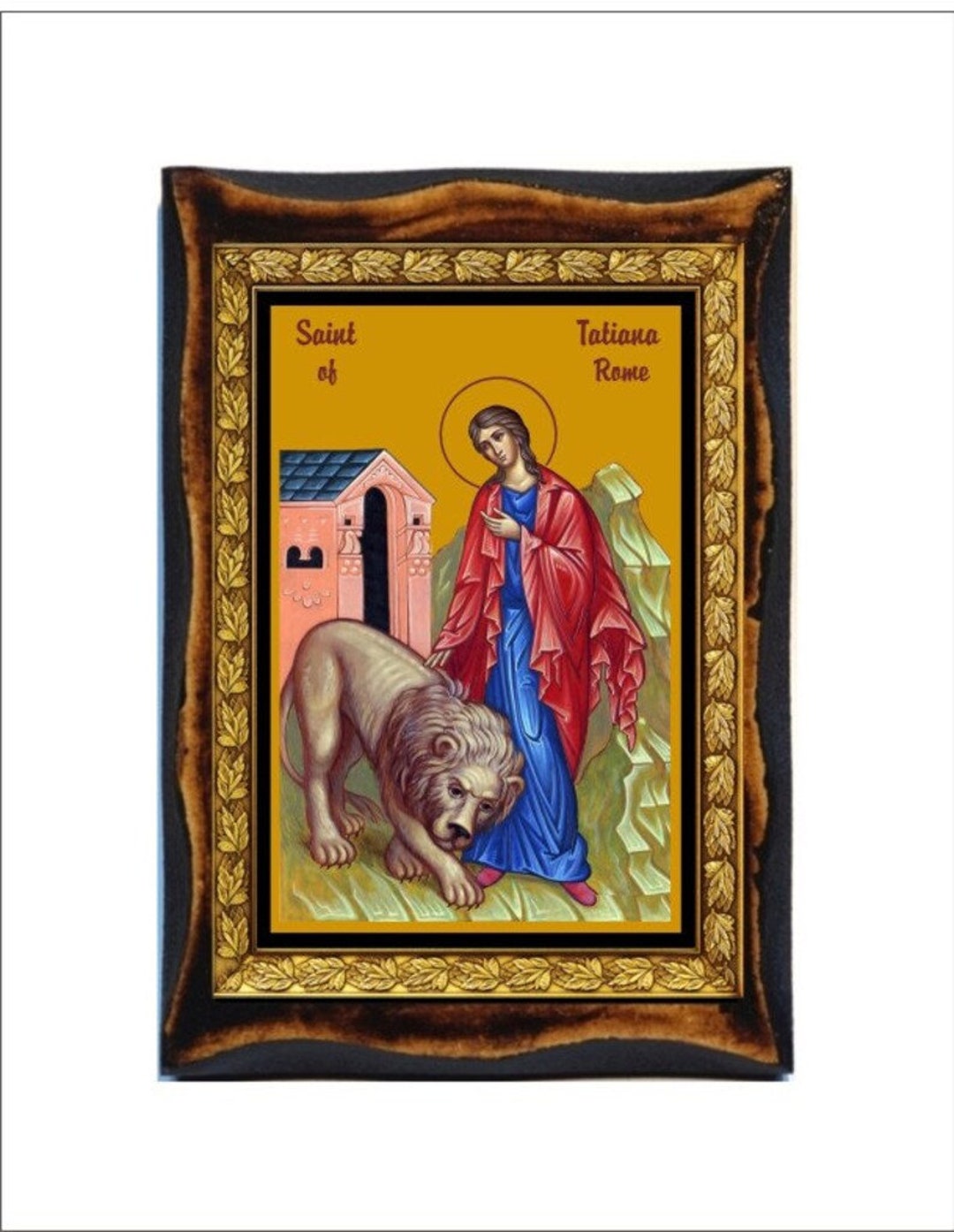 Saint Tatiana of Rome - Holy Card - Icon on Handmade Wooden Plaque ...