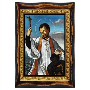 Francis Xavier - François Xavier - Frans Xavier - Francisco de Xavier - San Francisco - Icona in legno fatta a mano di San Francesco su placca cattolica