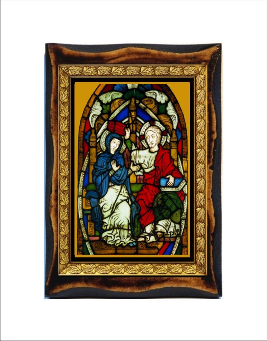 Coronation of Virgin Mary - Holy Card - Handmade Wood Plaque - Etsy