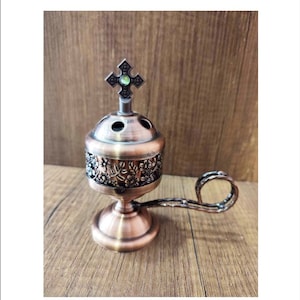 Metal Censer Old Cooper - Turíbulo - Incensario - Thurible - Incense Burner Censer - Thurible metal censer - Turibulum - Wierookvat - Altar