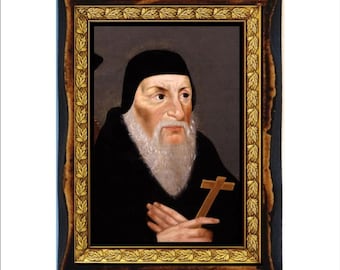 Saint John Fisher - Holy Card - Icon on Handmade Wooden Plaque, Catholic Religious Art
