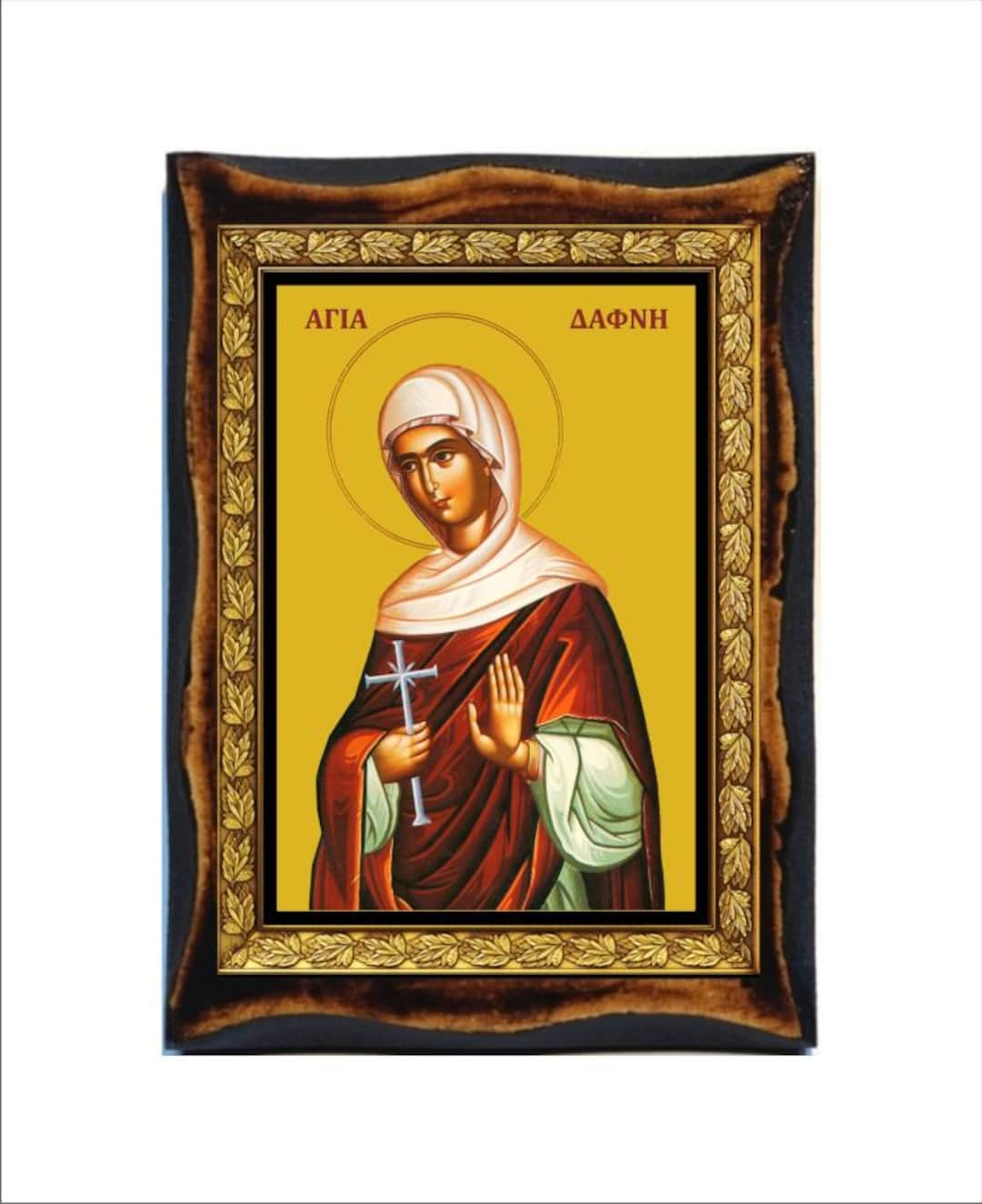Saint Dymphna - Holy Card - Handmade Wood Plaque - Etsy
