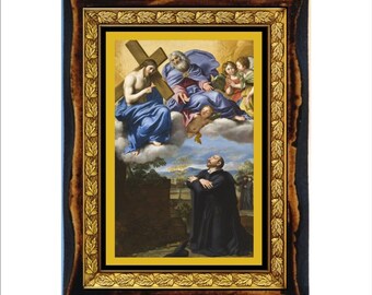 Saint Ignatius of Loyola - Holy Card - Icon on Handmade Wooden Plaque, Catholic Religious Art