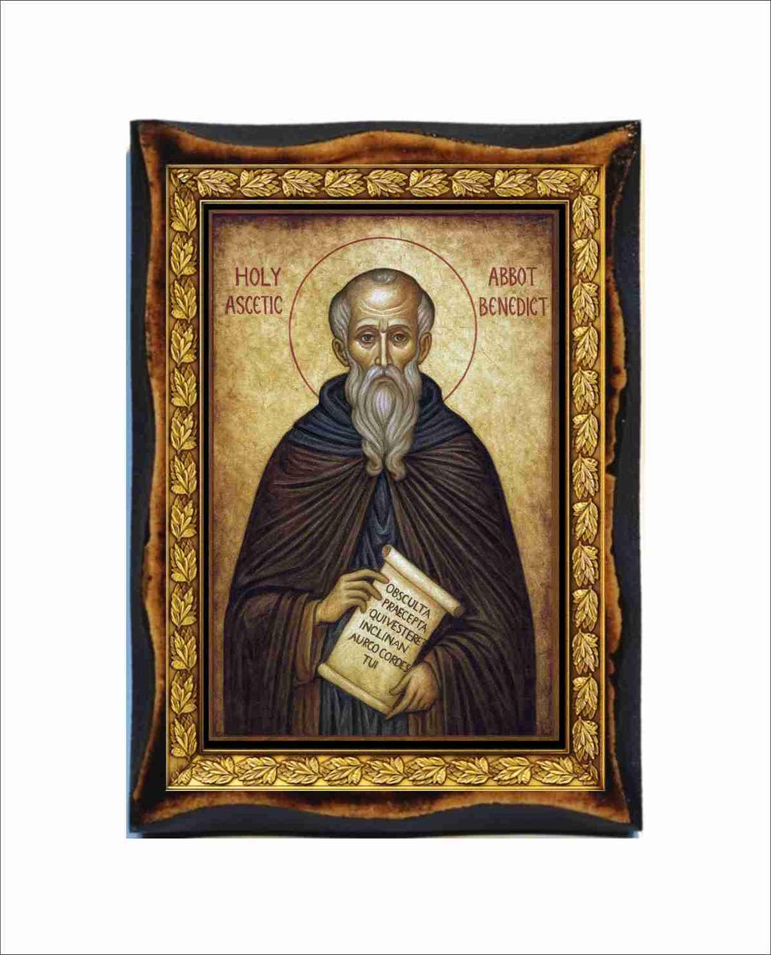 Saint Benedict of Nursia - Holy Card - Handmade Wood Plaque - Etsy