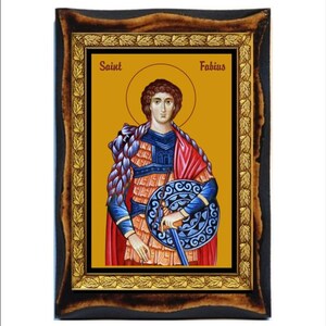 San Fabio Martire - San Fabio di Mauretania - San Fabio - Fabio di Cesarea - São Fábio - Fabio - Legno fatto a mano, Santino su placca