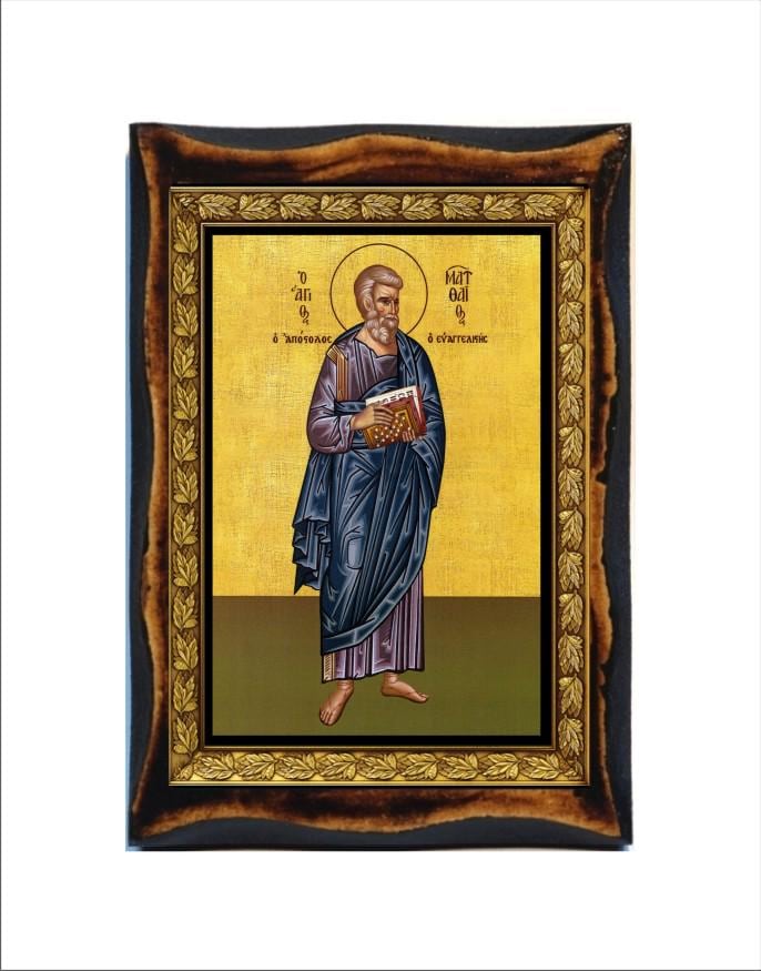Saint Matthew the Apostle - Holy Card - Icon on Handmade Wooden Plaque ...