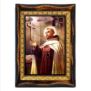 Saint John of the Cross - Holy Card - Icon on Handmade Wooden Plaque, Catholic Religious Art