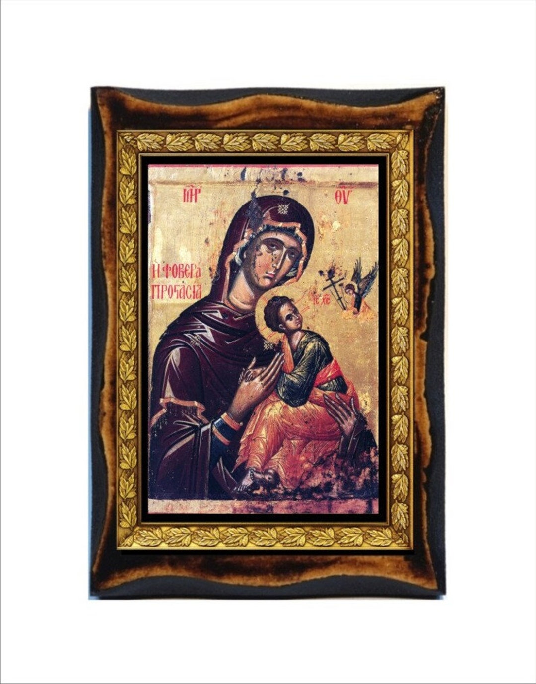 Our Lady of Perpetual Help - Icon on Handmade Wooden Plaque, Orthodox ...