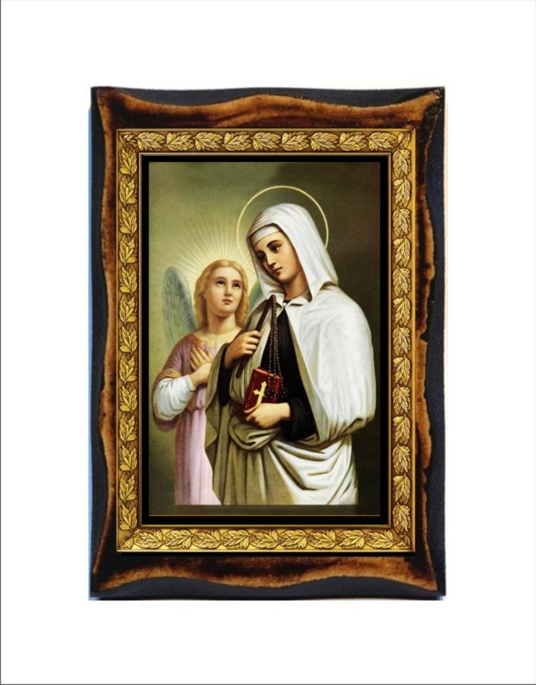 Frances of Rome - Holy Card - Icon on Handmade Wooden Plaque, Catholic ...
