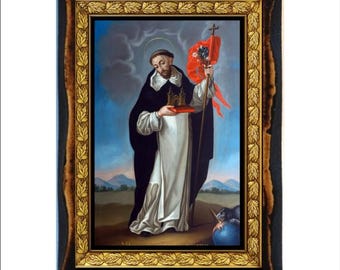 Saint Dominic Icon - Byzantine Art - Catholic Holy Card on Handmade ...
