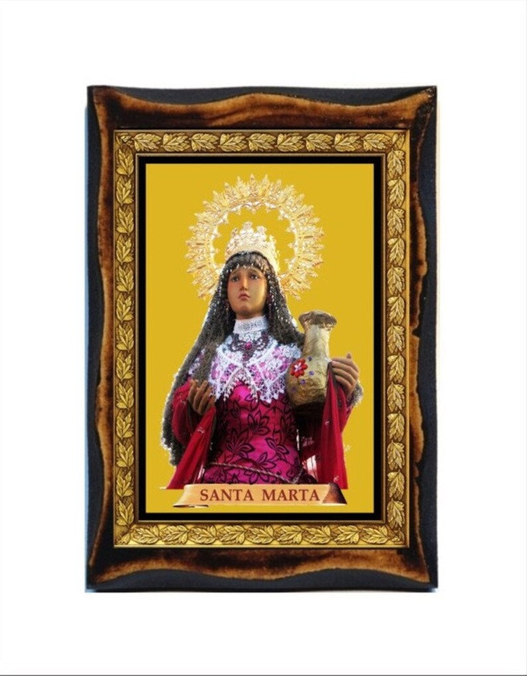 Saint Martha - Holy Card - Icon on Handmade Wooden Plaque, Orthodox ...
