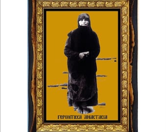 Gerontissa Anastasia - Heilige kaart - Handgemaakte houten plaquette