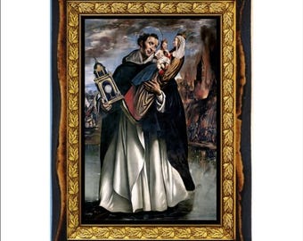 Hyacinth of Poland - Holy Card - Icon on Handmade Wooden Plaque, Catholic Religious Art