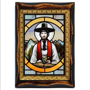 Sant'Andrea Kim Taegon-San Andrés Kim-Andreo Kim Taegon-Andrzej Kim Tae-gŏn-Andrei Kim-Andrés Kim Taegon-Legno fatto a mano, Immagine sacra su targa