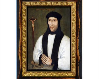 Saint John Fisher - Holy Card - Icon on Handmade Wooden Plaque, Catholic Religious Art