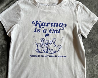 Taylor Swift inspired Karma is a cat  kids tshirt