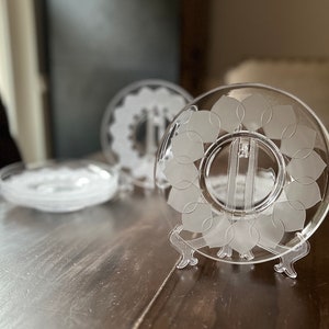 Rosenthal Lotus Blossom Crystal Dish Studio Line Germany Designed by Bjørn Wiinblad Set of Seven