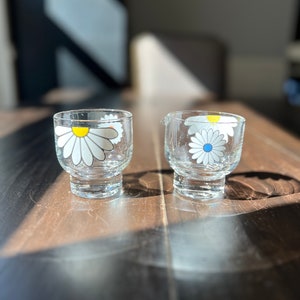 Daisy Cocktail Glasses 1960s Vintage Flower Power