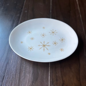 Star Glow oval serving Platter pattern by Royal China mid century 1950 atomic snowflake