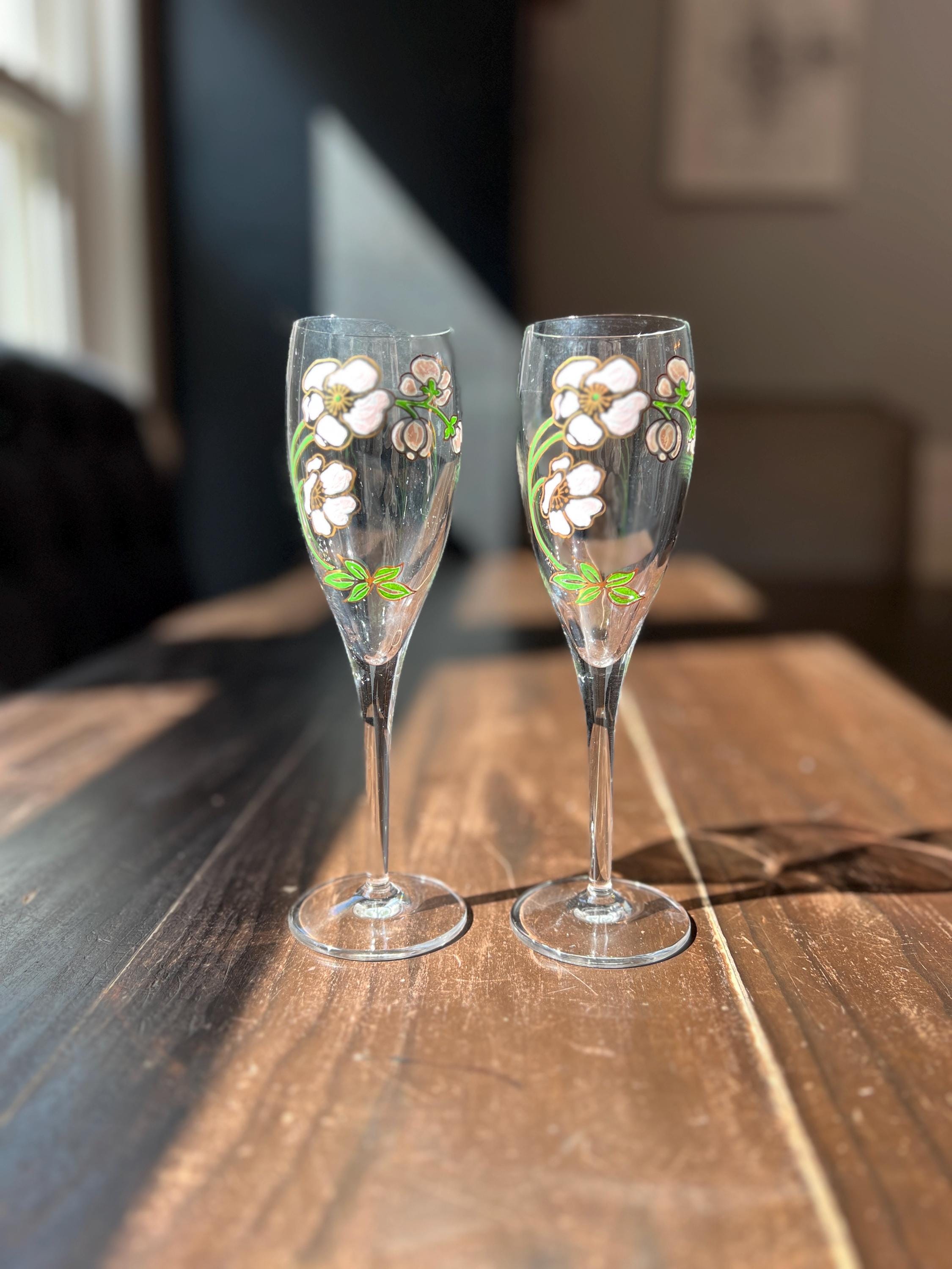 Perrier Jouët フルートグラス 6個セット 18cl VERY RARE Set of 6 Champagne Flutes in Crystal Perrier-jouët