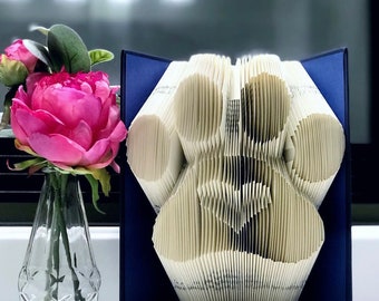 Paw Print Folded Book Art