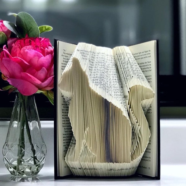 Cat Folded Book Art